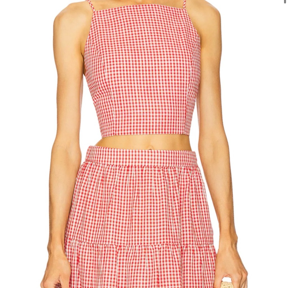 Red Gingham Jamie top and skirt set